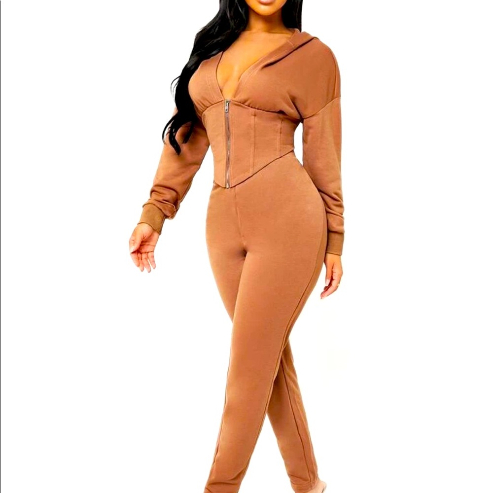 Zip Up Hooded Tee & Leggings Set